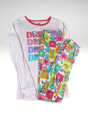 Children's Place Girls DREAM Colourful Boxes Pink Pajamas Size 10 (SKU: 126G)